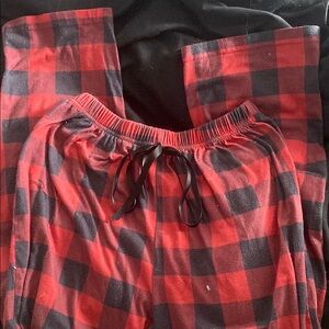 SHEIN Red and Black Checkered Pajama Pants Cozy Sleepwear